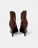 Boots compensées cuir marron