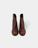 Boots compensées cuir marron