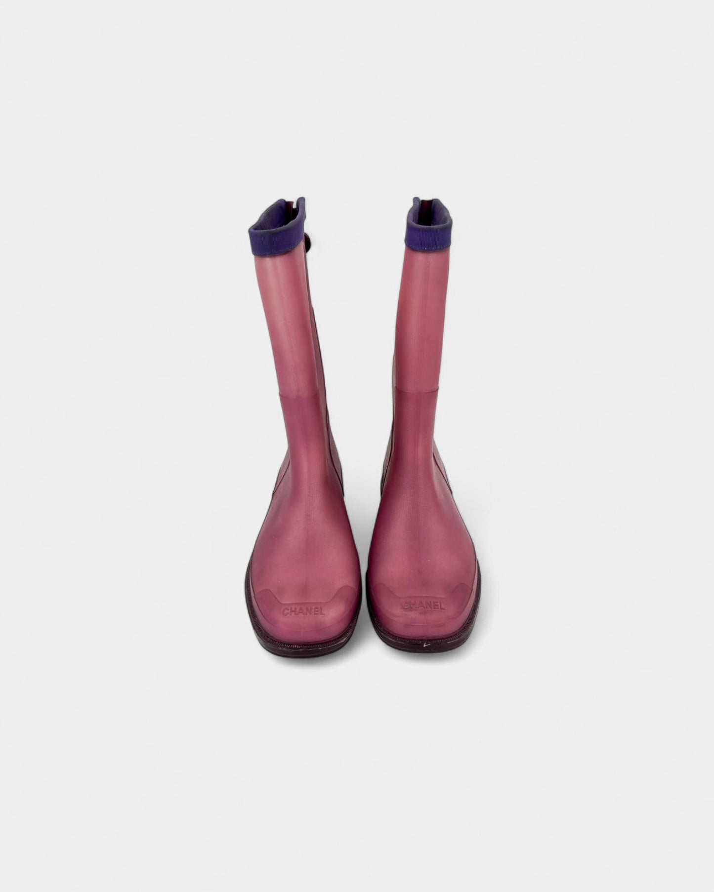 Bottes en caoutchouc rose